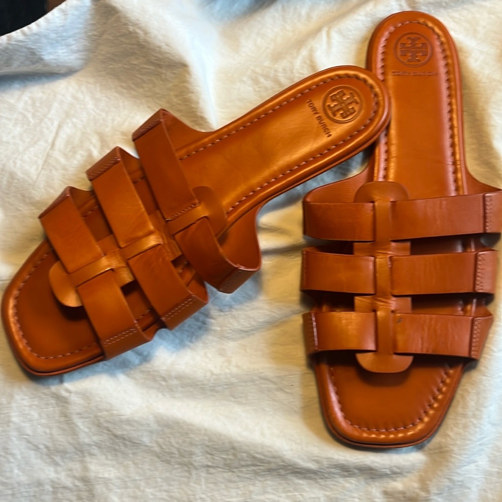 Tory Burch Orange Slide Sandals